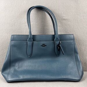Like New Coach 24218 Bailey Crossgrain Leather Carryall Tote/Satchel in Chambray